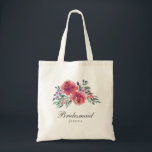 Rustic Watercolor Blommigt Bridesmaid Tygkasse<br><div class="desc">Elegant till säcken för brickor med vattenfärgskonstruktion för blommigtar.</div>