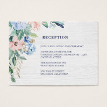 Rustic Watercolor Blommigt Navy Wedding Reception