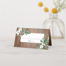 Rustic Watercolor Blommigt Winter Wedding Placeringskort