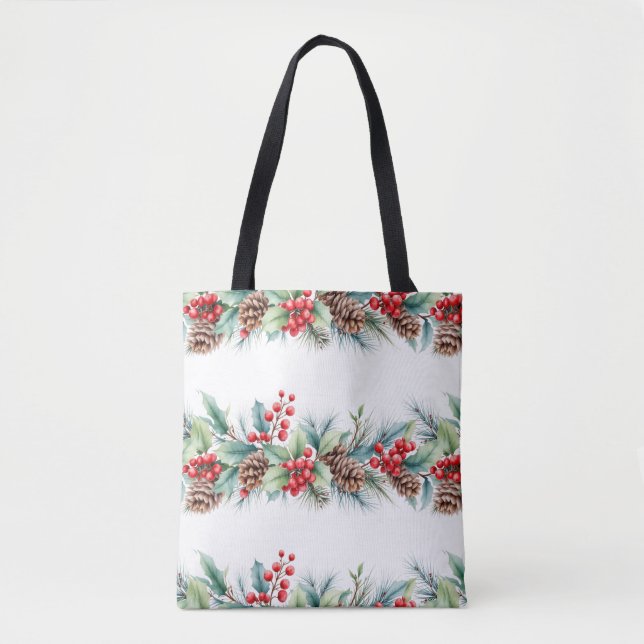 Rustic Watercolor Border Tygkasse (Framsida)