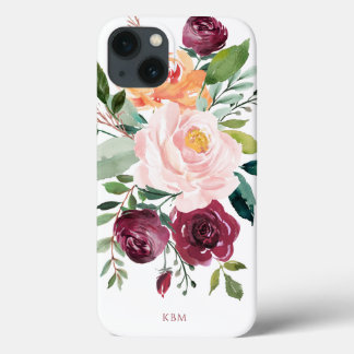 Rustic Watercolor Botanical med Monogram