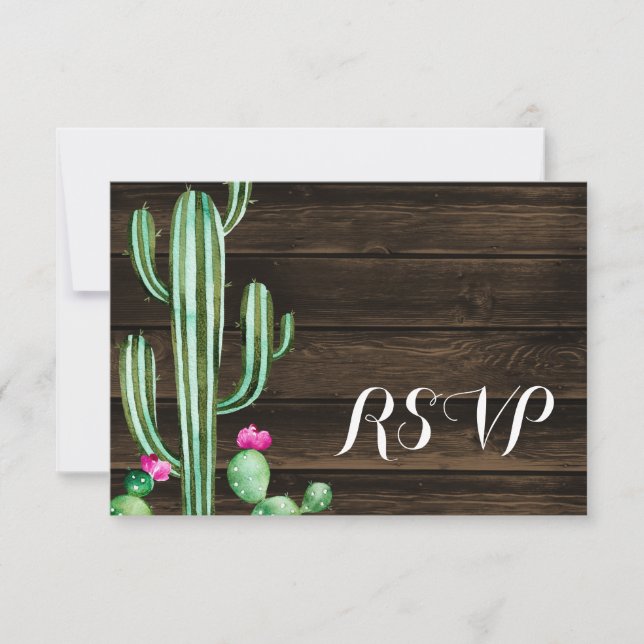 Rustic Watercolor Cactus Barn Wood OSA (Framsida)