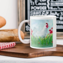 Rustic Watercolor Chicken Jumbo Mugg