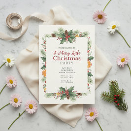 Rustic Watercolor Christmas Invitation Inbjudningar