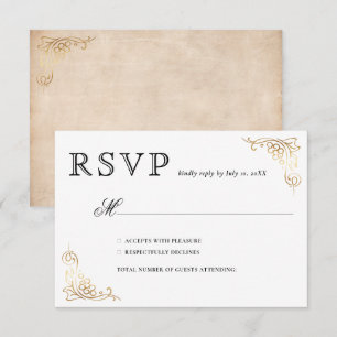 Rustic Watercolor Elegant Vineyard Bröllop OSA Kort