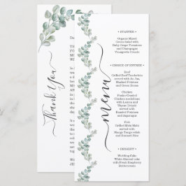 Rustic Watercolor Eucalyptus Greenery Wedding Meny
