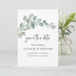 Rustic Watercolor Eucalyptus Greenery Wedding Spara Datumet