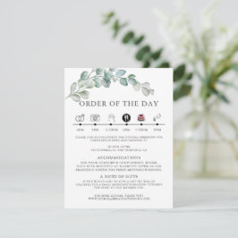 Rustic Watercolor Eucalyptus Greenery Wedding Tilläggskort