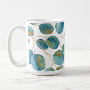 Rustic Watercolor Eucalyptus Lövs Kaffemugg