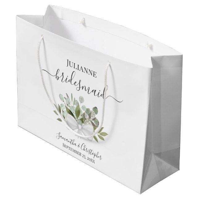 Rustic Watercolor Eucalyptus Wedding Bridesmaid (Baksidan Vinklad)