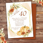 Rustic Watercolor Fall Pumpkin 40:e födelsedagen Inbjudningar<br><div class="desc">Rustic water fall pumpkin på 40-årsdagen - hej 40 - i guld rost,  burgundy,  hösten färg.</div>