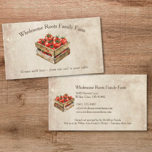 Rustic Watercolor Family Farm, lokal produktion Visitkort