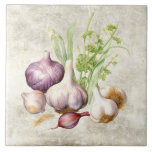 Rustic Watercolor Faux Struktur Kitchen<br><div class="desc">Rustik faux struktur-bakgrund med vitlök och gröntar med vattenfärg. En perfekt lantbrukare. En vintage land tittar. Perfekt för Fransken eller studenstallet i land.</div>