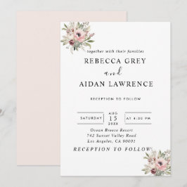 rustic watercolor floral bouquet inbjudningar