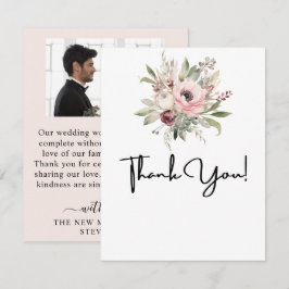 rustic watercolor floral bouquet tack kort