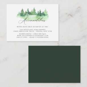 Rustic Watercolor Forest Bröllop-bostäder Tilläggskort