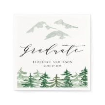 Rustic Watercolor Forest Woodland Graduation 