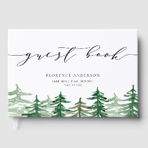 Rustic Watercolor Forest Woodland Studenten Gästböcker