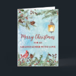 Rustic Watercolor Grandfather God jul Kort<br><div class="desc">God jul för farfartkort i mönster i rustiska vattenfärg och vattenfärgade blommor och löv.</div>