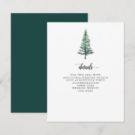 Rustic Watercolor Gräs Forest Winter Wedding Encl Tilläggskort