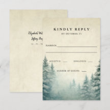 Rustic Watercolor Gräs Forest Winter Wedding