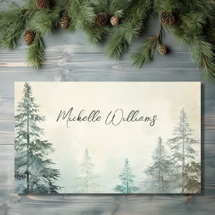Rustic Watercolor Gräs Forest Woodland Visitkort