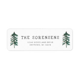 Rustic Watercolor Gräs Träd Returadress Etikett