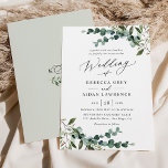 Rustic Watercolor Greenery Bröllop Inbjudningar<br><div class="desc">Den här eleganten Rustic Greenery-samlingen innehåller blandade vattenfärgsgröna botaniska ämnen,  moderna kalligrafskript parade med ett klassserif-teckensnitt i svart och ett anpassningsbar monogram på baksidan. Matchande objekt är tillgängliga.</div>