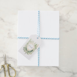 Rustic Watercolor Greenery Bröllop Presentetikett