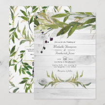 Rustic Watercolor Greenery Land QR Code Bröllop