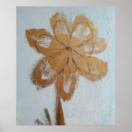 Rustic Watercolor Guld Daisy Poster