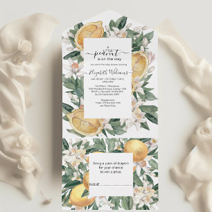 Rustic Watercolor Lemon Italiana Citrus Baby Showe