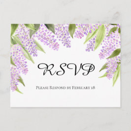 Rustic Watercolor Lilacs Bröllop OSA Vykort