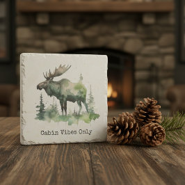 Rustic Watercolor Moose Art Forest Lodge Decor Stenunderlägg
