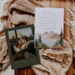 Rustic Watercolor Mountain Bröllop spara datum Inbjudningar<br><div class="desc">Det här är en inbjudan till bröllop spara datum från bergsområdet som innehåller en vacker bergscen med vattenfärg och en elegant med typsnittskoppling. Redigera ordalydelsen och all färger utom färg på bergsscenen med vattenfärg. * ord "och" och "mottagning att följa" kan inte redigeras. // För matchande artiklar, gå till "SAWYER"-samlingen...</div>
