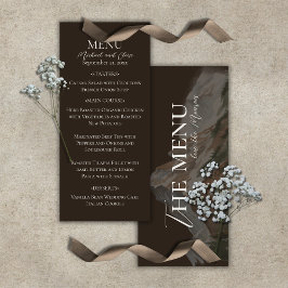 Rustic Watercolor Mountain Landscape Wedding Meny