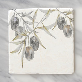 Rustic Watercolor Olive Gren Stenunderlägg