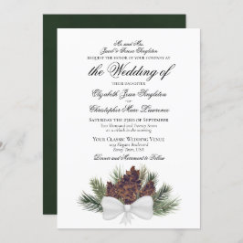 Rustic Watercolor Pinecones Formal Bröllop Inbjudningar