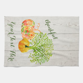 Rustic Watercolor Pumpkin-Thanksgiving Kökshandduk