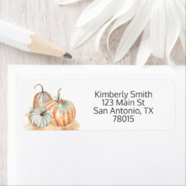 Rustic Watercolor Pumpkins Adress Returadress Etikett