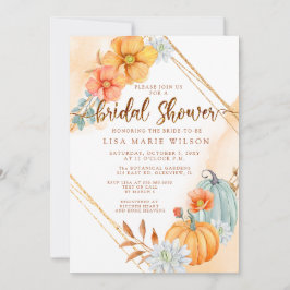 Rustic Watercolor Pumpkins Fall Möhippa Inbjudningar