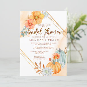 Rustic Watercolor Pumpkins Fall Möhippa Inbjudningar