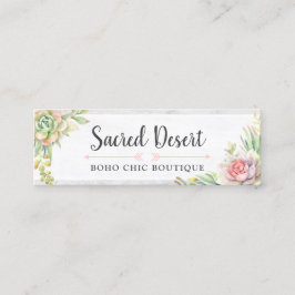 Rustic Watercolor Succulent Cactus Social Media Mini Visitkort