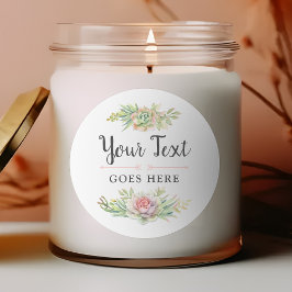 Rustic Watercolor Succulent Desert Cactus Boho Runt Klistermärke