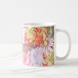 Rustic Watercolor Succulents Kaffemugg