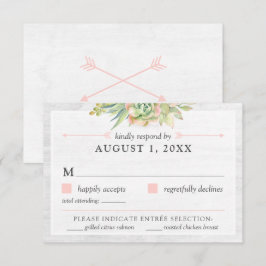 Rustic Watercolor Succult Bröllop OSA Card Inbjudningar