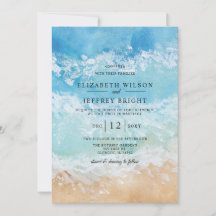 Rustic Watercolor Summer Sea Beach Wedding