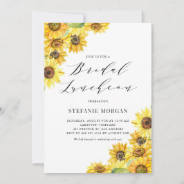 Rustic Watercolor Sunwers Möhippa Luncheon Inbjudningar