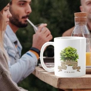 Rustic Watercolor Träd Family Reunion Kaffemugg