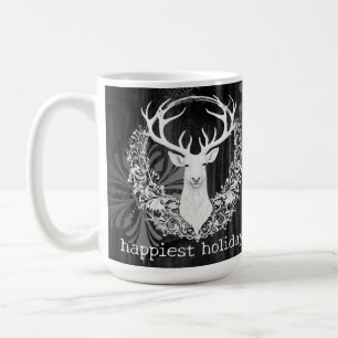 Rustic Watercolor White Reindeer Kaffemugg
